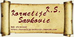 Kornelije Savković vizit kartica